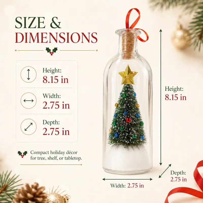 The Memory Bottle: 8" Recordable Christmas Tree Glass Ornament & Holiday Gift