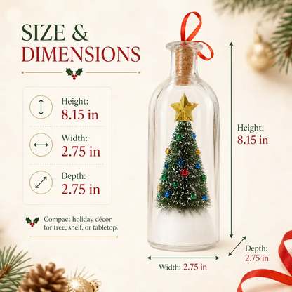 The Memory Bottle: 8" Recordable Christmas Tree Glass Ornament & Holiday Gift