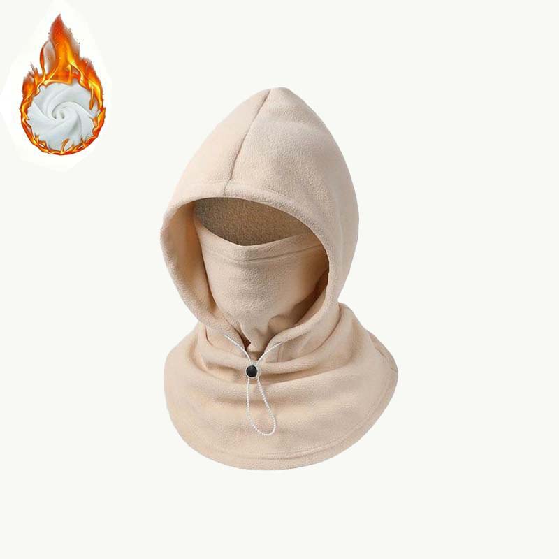 2-piece integrated flannel warm face mask and hat, windproof and warm for outdoor cycling, autumn and winter style, warm hat with neck visor.
