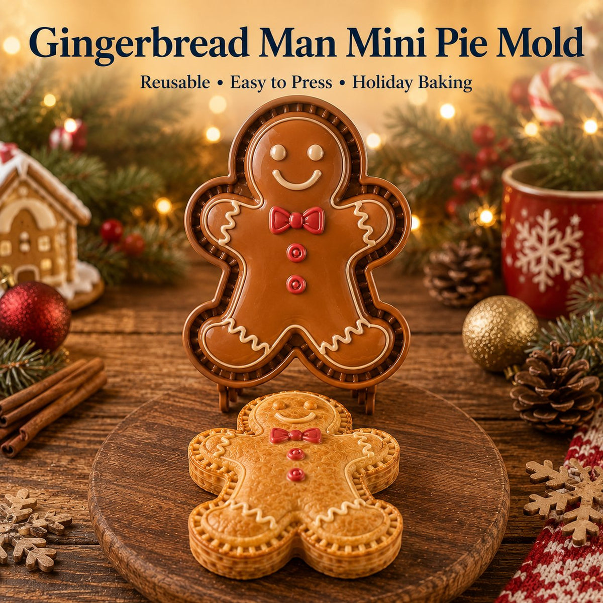 🎅 8-Design Christmas Mini Pie Mold – Festive Holiday Baking Tool for Cookies & Treats