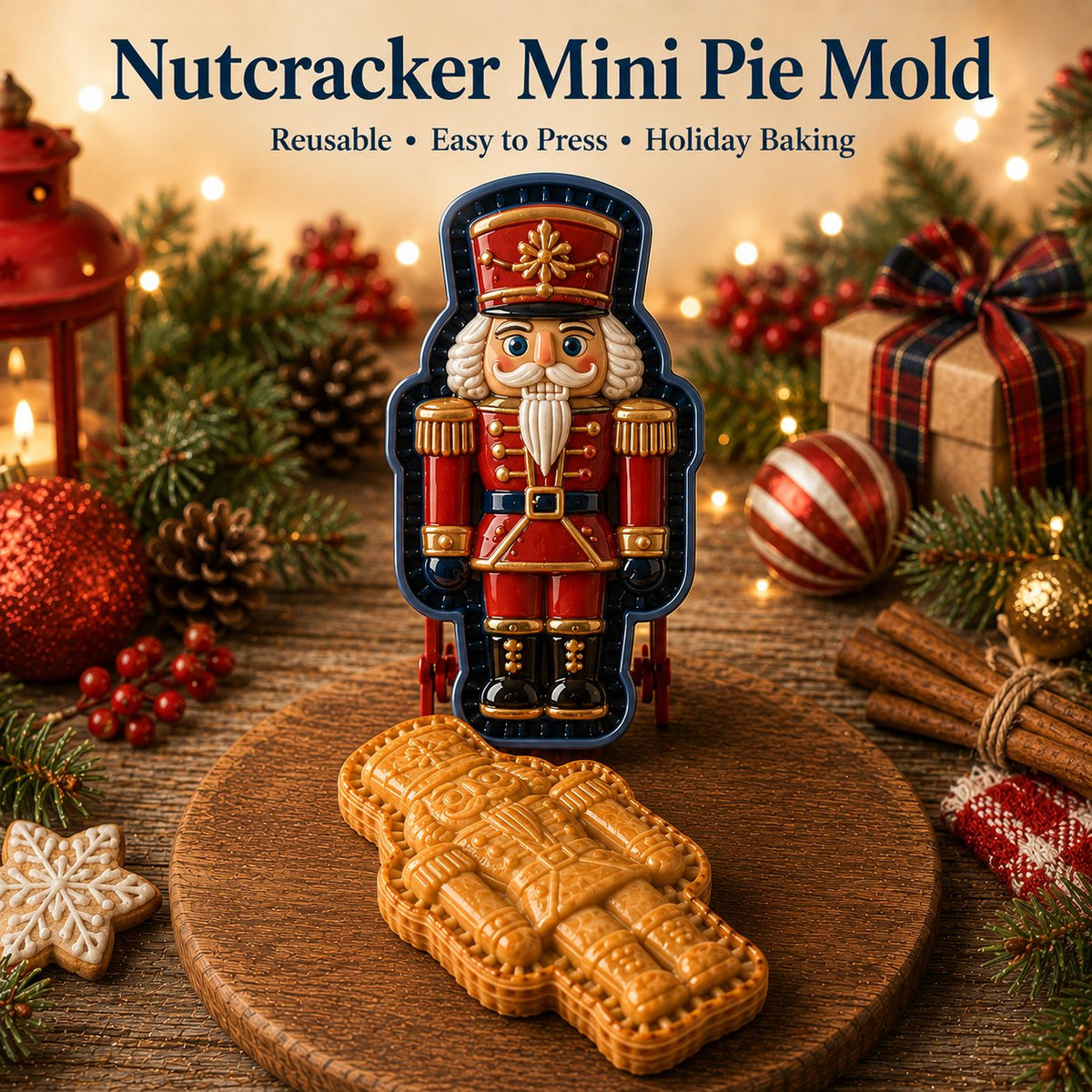 🎅 8-Design Christmas Mini Pie Mold – Festive Holiday Baking Tool for Cookies & Treats